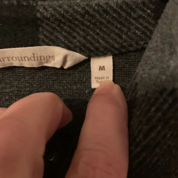 Soft Surroundings Black and Gray Plaid Button-Up Shirt - Picture 3 of 3